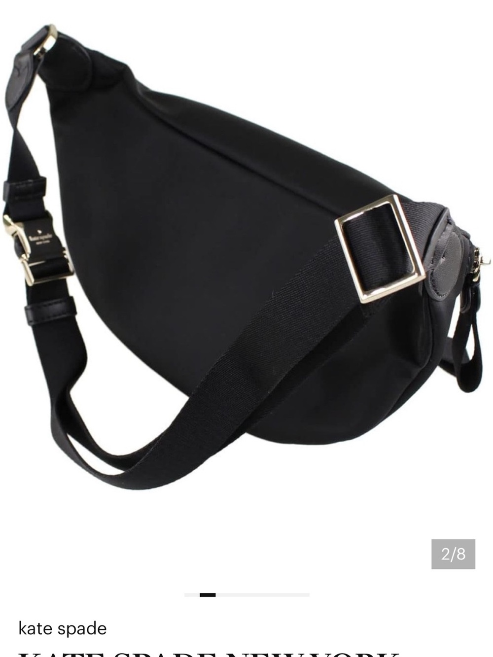 KATE SPADE NEW YORK CHELSEA BELT BAG BLACK NYLON - Picture 2 of 4